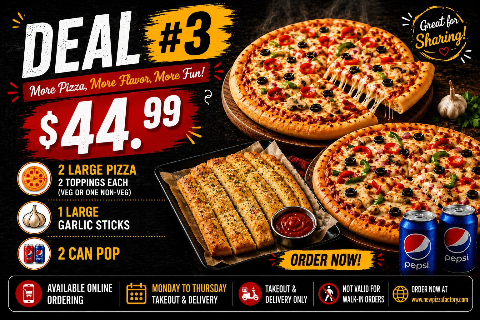 New Pizza Factory combo deal in southeast Edmonton
