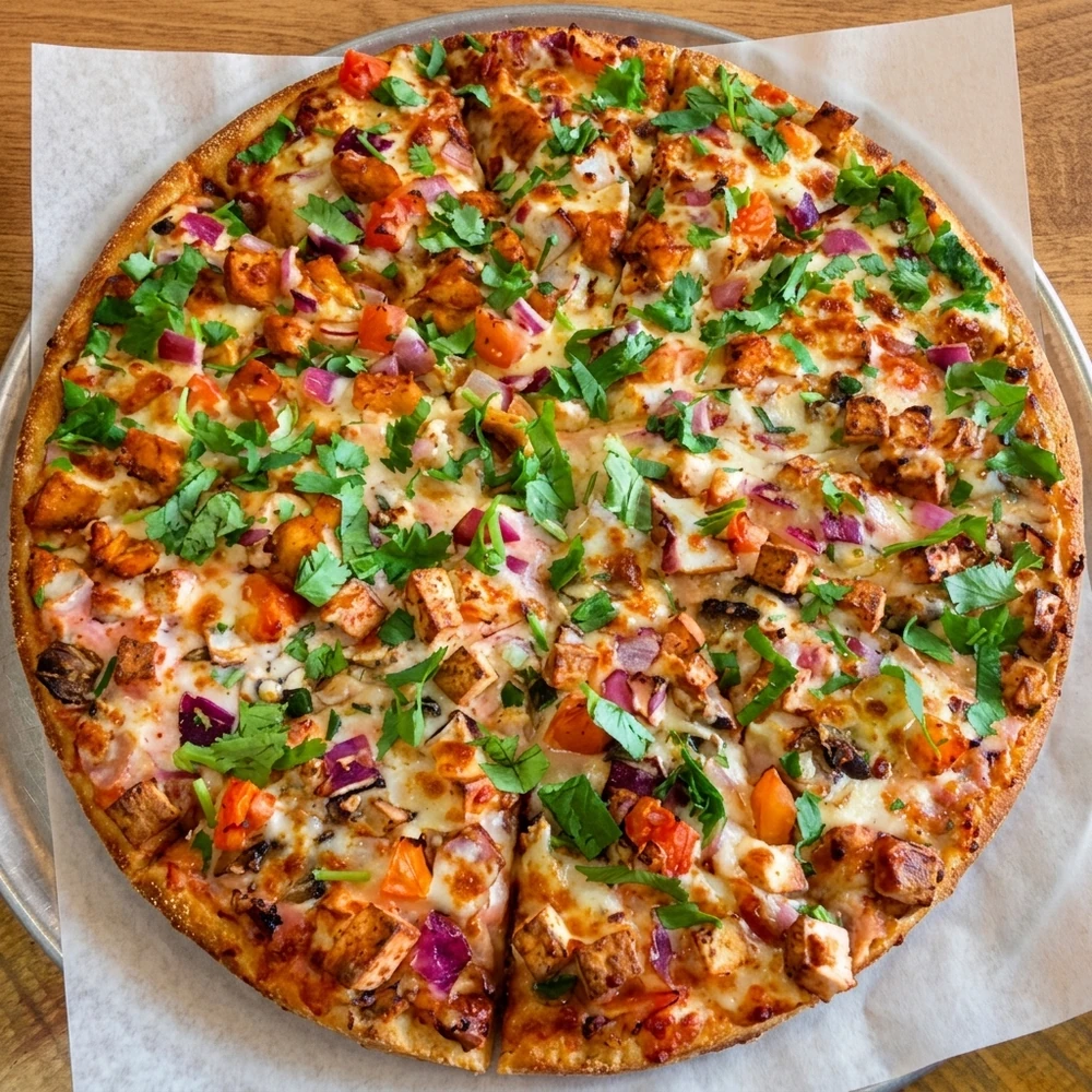 Loaded specialty pizza with generous toppings at New Pizza Factory Edmonton